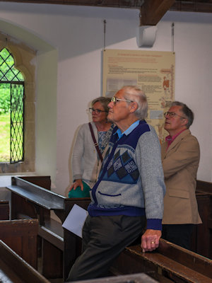 Visitors viewing the exhibition boards.