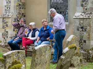 Visitors taking a rest in the sun.